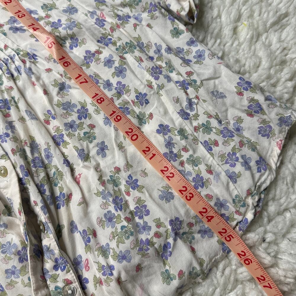 Jane and Delancey Floral Button Front Lightweight Top Cottagecore Lavender PP2 - Picture 5 of 10